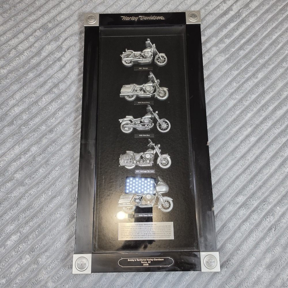2008 Harley Davidson Motorcycles of the 1990s‎ Pewter Shadowbox Display Yuma AZ